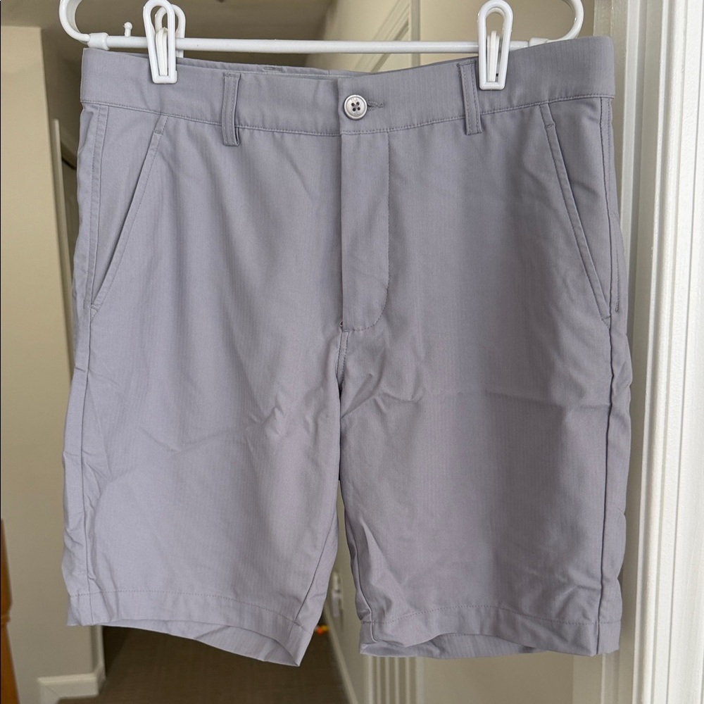 Men's Light Gray Flat Front Shorts